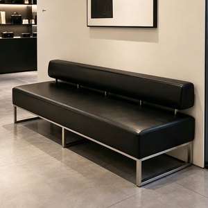 Banc long en cuir véritable de qualité supérieure pour les zones de détente – idéal comme banc de bout de lit dans une chambre ou comme siège long élégant. - Product Image 4