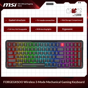 Clavier de jeu mécanique sans fil/filaire MSI FORGE GK500W Dark Night à trois modes, éclairage RGB, structure tactile linéaire, structure Gasket - Product Image 6