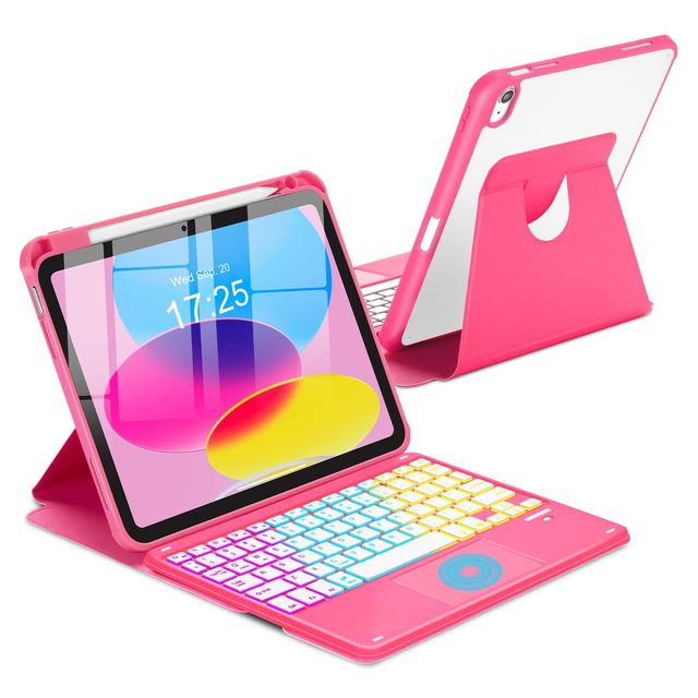 OEM ODM Touchpad Keyboard Case for 11 inch Tablet 360 Rotation Cover with Pencil Holder Wireless Backlit Detachable Keypad Water