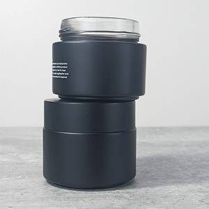 Custom Luxury Empty Skincare Cosmetic Jar Face Cream Container 30g 50g 100g Matte Black Glass Cosmetic Jar With Lids - Product Image 5