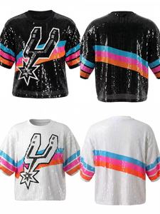 Vestido largo de lentejuelas de los San Antonio Spurs para mujer, talla grande, para el día del partido, ideal para fiestas - Product Image 5