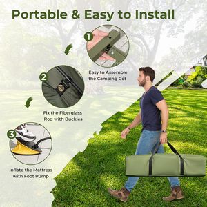 Cắm trại Lều cot, 5-trong-1 Gấp Cắm Trại giường với nệm không khí, gối, Túi ngủ, không thấm nước cao Lều nơi trú ẩn - Product Image 5