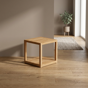 Table à manger carrée en bois massif, design minimaliste moderne, imperméable, écologique, durable, meubles de maison avec étagère inférieure, 2 places - Product Image 3