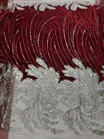 Tissu en velours brodé de paillettes et de perles, tissé brossé, épais et élégant, pour robes de soirée africaines et de mariage pour filles