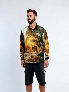 カスタムパフォーマンスUv保護クイックドライUvアップ竹昇華長袖男性用フード釣りシャツジャージー - Product Image 5