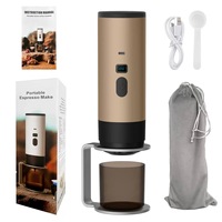 Machine à expresso portable sans fil 15 bars avec fonction auto-chauffante 3-en-1, mini cafetière de voyage pour capsules Nespresso/DG et café moulu