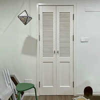 Porte pliante intérieure en bois massif de qualité supérieure, 4 panneaux, à persiennes réglables, avec quincaillerie robuste pour chambre à coucher