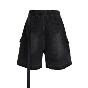Nuevos Shorts Cargo de Cintura Alta con Estampado de Leopardo y Cristales, con Bolsillos, para Hombre, Negros, 100% Algodón Orgánico, Estilo Bauhaus, con Cierre - Product Image 2