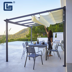 Techo de <span class=keywords><strong>lona</strong></span> retráctil plegable para patio trasero, pérgola de aluminio - Product Image 1