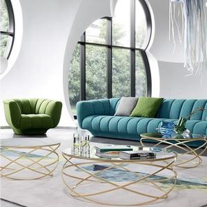 Modern Fabric Sofa Semicircular Upholstered Foam Filling Living Room Sofa For Home Hotel Villa Designer Style - Product Image 2