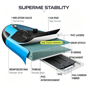 Tabla de Hydrofoil Inflable Kinma de 140L con Tecnología Drop Stitch para Principiantes - Ligera y Resistente para Uso en Lagos y Ríos - Product Image 2