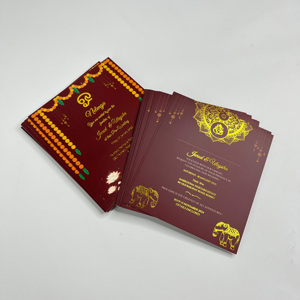 Tarjetas de Agradecimiento con Estampado en Dorado y Logotipo Personalizado CMYK al por Mayor - Tarjetas de Invitación de Boda de Lujo con Impresión en Lámina - Product Image 1