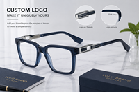 Montures de lunettes carrées classiques en acétate audacieuses pour hommes avec plaquettes de nez confortables – Vente en gros