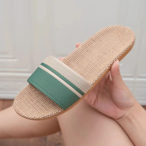 Summer Women Linen Slippers Anti-Slip Lightweight <b>Soft</b> Home <b>Shoes</b> Breathable Indoor Casual Slippers Comfortable Household - Product Image 5