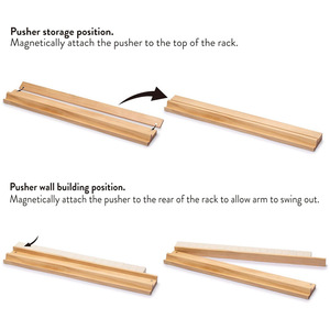 Pousseur et support de Mahjong 2-en-1 en <span class=keywords><strong>bois</strong></span> massif naturel de 17,25 pouces, multicolore, pour la maison et les voyages, accessoires de Mahjong d'extérieur - Product Image 3