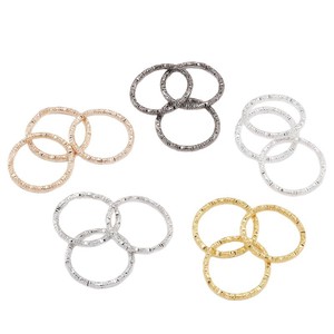 Anneaux torsadés en métal pour la fabrication de bijoux, creux et ronds, plaqués argent, or, blanc, KKC, bronze canon, noir - Product Image 4