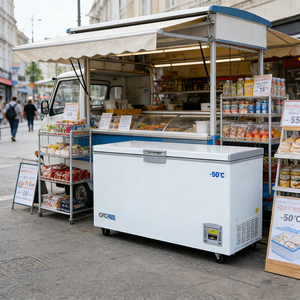 <span class=keywords><strong>Congélateur</strong></span> horizontal commercial à porte unique ultra-basse température pour la conservation de la viande et des fruits de mer, équipement de réfrigération à refroidissement par ventilateur - Product Image 4