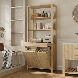 Custom Wholesale MDF Organizer Multi-Functional Storage Pantry <strong>Sideboard</strong> Cabinet <strong>with</strong> Drawer and Tilted <strong>Baskets</strong> - Product Image 4