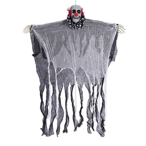 2024 Haunted House Party Creepy Hanging Grim Scary Black Reapers Avec Perruque Halloween Animatronics - Product Image 4