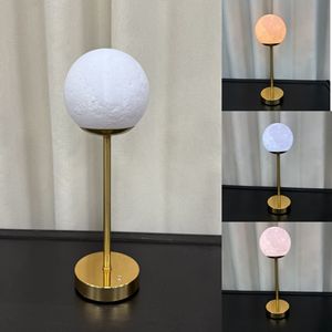 Cross-border Creative Moon Dimmable Rechargeable <b>Table</b> Lamp, Modern <b>LED</b> Minimalist Decorative Bedside Bedroom Night <b>Light</b> - Product Image 2
