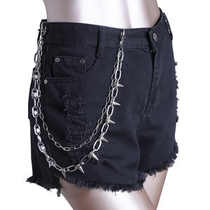 Cadena de cintura de doble capa con remaches metálicos de aleación de zinc para jeans, estilo hip hop punk para fiestas. - Product Image 1
