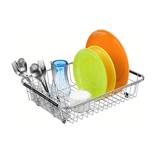 Scolapiatti Espandibile a Singolo Ripiano in Acciaio Inox, Tipo da Appoggio per Lavello, Facile Installazione per Asciugare Piatti e Ciotole - Product Image 5