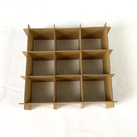 Séparateur de boîte en carton ondulé marron personnalisé, insert en carton kraft certifié ISO9001 pour l'emballage de boissons, protection de bouteilles en verre
