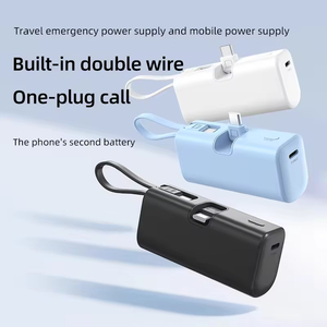 พาวเวอร์แบงค์แบบพกพาขนาดเล็ก 5000mAh <span class=keywords><strong>หัว</strong></span>ชาร์จคู่ 22.5W <span class=keywords><strong>ชาร์จ</strong></span>เร็ว <span class=keywords><strong>สาย</strong></span><span class=keywords><strong>ชาร์จ</strong></span>ในตัว ปลั๊กหาง<span class=keywords><strong>สาย</strong></span><span class=keywords><strong>ชาร์จ</strong></span> แสดงระดับแบตเตอรี่ รูปทรงแคปซูล - Product Image 4