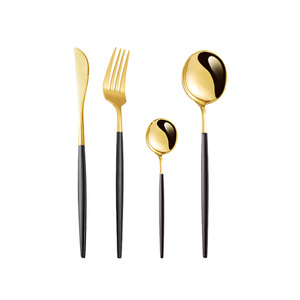 Stainless Steel Cutlery Set 410 Portugal Rectangular Solid Color Durable Party Dinnerware - Product Image 5