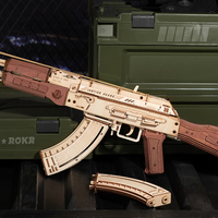 Robotime Rokr Éxito de Ventas en Tiktok Rompecabezas 3D de Madera LQ901 Kit de Modelo de Pistola de Ligas de Hule Pistolas de Juguete para Adultos