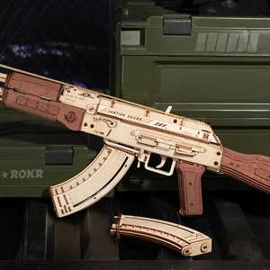 روبوتايم روكر تيك توك الأكثر مبيعاً 3D ألغاز خشبية LQ901 عدة موديل بندقية مطاطية لعبة بنادق للبالغين