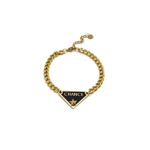 Bracelet tendance en chaîne plaqué or, acier inoxydable 316L, alliage de zinc durable, pendentif étoile Chance SmileJoyas pour femme - Product Image 1