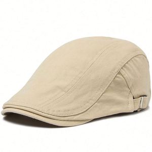 Gorra Newsboy de Algodón para Hombre, Boina de Color Sólido para Negocios, Golf, Conducción, Deportes Casuales al Aire Libre, Pesca y Uso Diario - Product Image 1