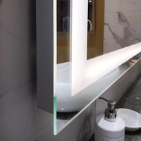 Miroir intelligent Android à écran tactile éclairé par LED Matériau des lentilles en aluminium pour la salle de sport à domicile Miroir de maquillage Miroir d'habillage