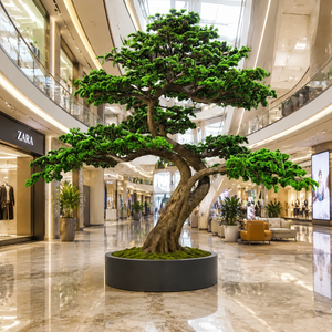 4.5m <b>Large</b> Sculpted Artificial Bonsai Pine Tree, Fiberglass <b>Trunk</b> Customizable for Shopping Mall & Commercial Interior Decor - Product Image 1