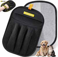 Gant électrostatique réutilisable à cinq doigts pour enlever les poils d'animaux, avec logo personnalisé OEM, couleur améliorée, pour chats, chiens, canapé, tapis, siège de voiture