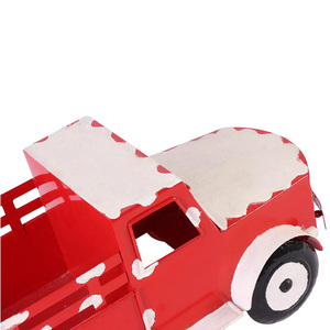 2025 nuovo Retro in metallo rosso camion stile Vintage natale ornamento regalo scatola decorazione per bambini nuovo anno Figurine & giocattolo - Product Image 2