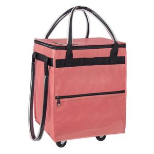 Chariot de courses pliable et portable en plastique et aluminium avec roues, isolant, extensible et détachable, pour le marché et les courses en gros - Product Image 1