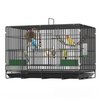 Grande volière extérieure en métal avec toit en pente, cage à oiseaux de luxe en fer pour perroquets, pigeons, calopsittes