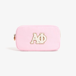Bolsa de cosméticos con letras de chenilla griega personalizada ADPi Pi Phi AXO <span class=keywords><strong>KAT</strong></span>, parche con purpurina, estuche de viaje, regalo para Hermanas, bolsas de <span class=keywords><strong>maquillaje</strong></span> de hermandad - Product Image 6