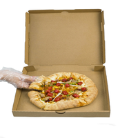 Boîte à pizza en carton ondulé brun personnalisée en gros, écologique, en matériaux recyclés, imperméable, imprimée et gaufrée avec logo