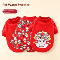 Vêtements d'hiver pour animaux de compagnie, sweat-shirt chaud en polyester orange avec imprimé singe de l'opéra de Pékin pour chats et chiens