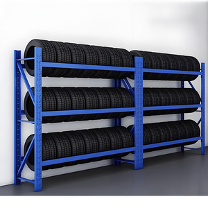 מתקני אחסון צמיגים רב תכליתיים מפלדה, 4 שכבות, ציפוי אבקה נגד קורוזיה, עיצוב ללא ברגים, קיבולת 300 ק\"ג, מתאים לסדנאות ותערוכות - Product Image 5