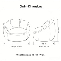 Fauteuil pivotant rond moderne, fauteuil de détente en tissu chenille pivotant à 360 degrés avec coussins pour salon, hôtel