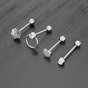 10 unids/set corazón Rosa lengua Piercing lengua anillo de acero inoxidable pezón anillo hélice Piercing lengua cuerpo joyería Barbell - Product Image 6