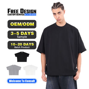 Camiseta de Manga Corta para Hombre, Estilo Casual, Cuello Redondo, Manga Murciélago, 100% Algodón, Corte Holgado, Diseño Personalizado OEM - Product Image 1