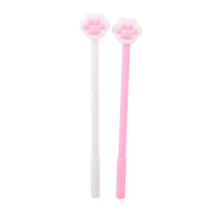 Estilo coreano Kawaii 0,5 MM tinta negra gato pata Gel pluma dibujos animados Cuteness Rosa gato pata Gel pluma para niños niñas - Product Image 5