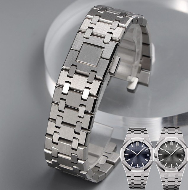 Custom logo GA2100 Steel Watch Strap Model 15400 316L Bracelet 26mm in Diameter Fit for AROYAL O-AK Strap Folding Buckle