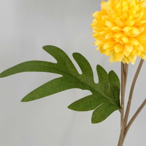 <span class=keywords><strong>Pompon</strong></span> artificiel réaliste <span class=keywords><strong>jaune</strong></span> fleurs fait à la main en PU pour la décoration intérieure et décorations de table sensation simulée - Product Image 3