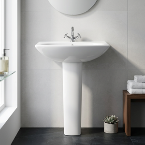 Vistaar White Ceramic Round <b>Full</b> Pedestal Wash Basin Lavabo Sink Stand Modern Bathroom Sanitary Ware India Factory - Product Image 6